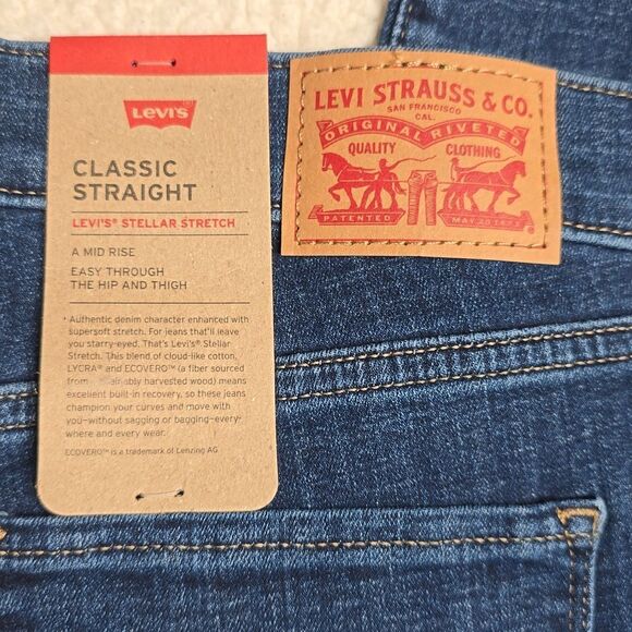1360 NWT Levi's Classic Straight Fit Women's Jeans Sz 10 Long - Picture 5 of 9